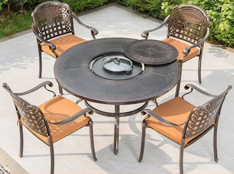 MOJIA Fenwick Luxury Outdoor BBQ & Hot Pot Table with Minimalist Design from MOJIA