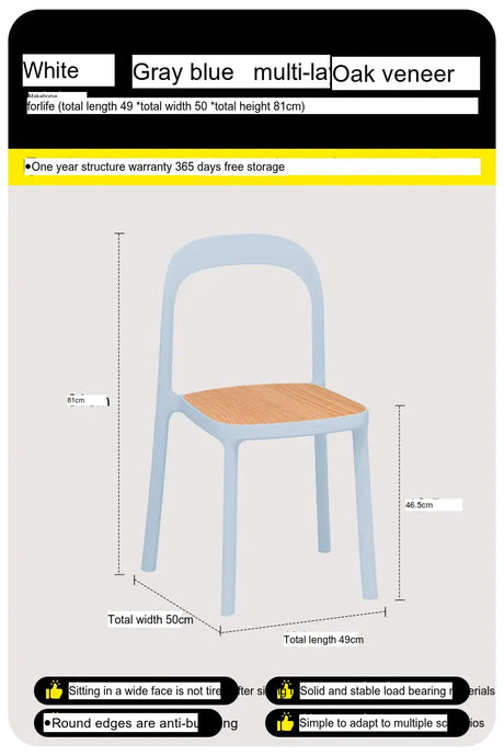 ABOUT WHITE Evangeline Minimalist Plastic Chair for Small Spaces from ABOUT WHITE