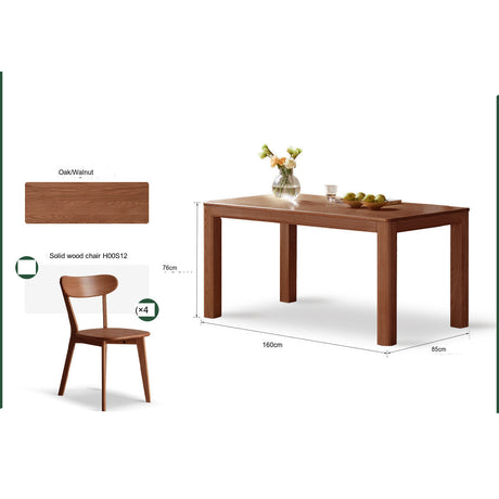 GENJI Tetsuya Elegant Solid Wood Dining Table Set from GENJI