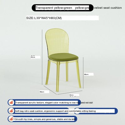 NIYE Isolde Modern Transparent Ghost Chair from NIYE