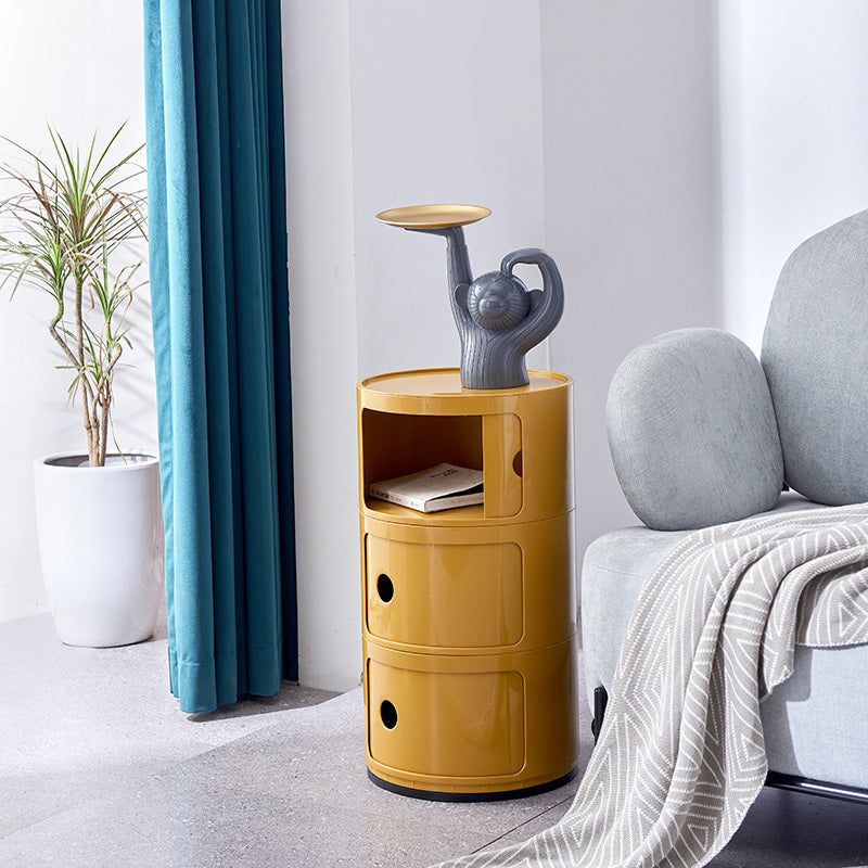 NIYE Aveline Minimalist Round Storage Side Table from NIYE