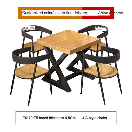 WEIMEI Takasaki Elegant Iron-Wood Dining Table Set from WEIMEI