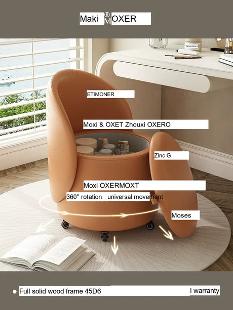 MOXER Aria Luxury Movable Makeup Stool from MOXER