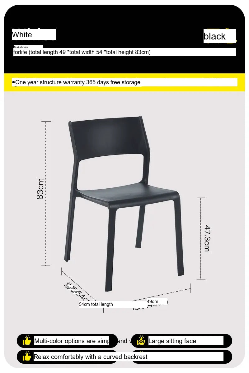 ABOUT WHITE LYSANDER Modern Minimalist Plastic Dining Chair from ABOUT WHITE