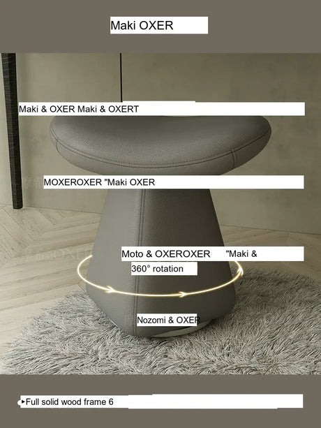 MOXER Iskandar Opulent Leather Upholstered Dressing Stool from MOXER