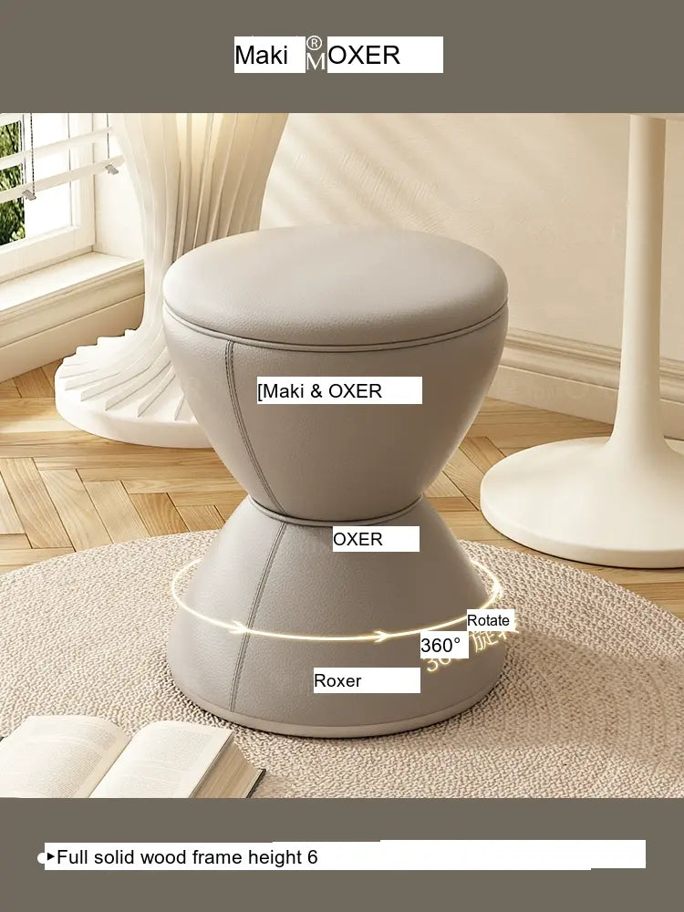 MOXER Elowen Elegant Solid Wood Rotating Dressing Stool from MOXER