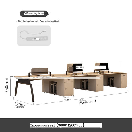 MUTINI Kira Elegant Simple Six-Person Workstation Desk from MUTINI