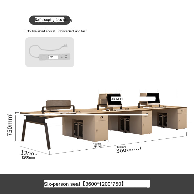 MUTINI Kira Elegant Simple Six-Person Workstation Desk from MUTINI