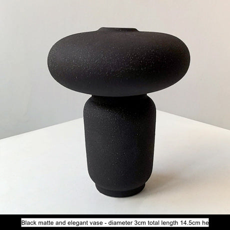 LIVETAI Isadora Elegant Black Ceramic Vase Decor from LIVETAI