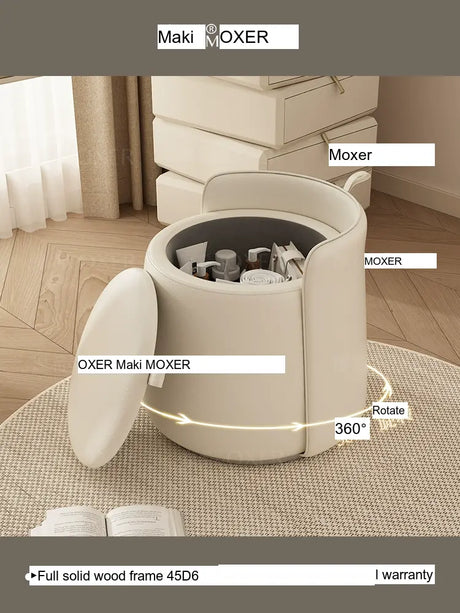 MOXER Lyleena Elegant Leather Dressing Chair from MOXER