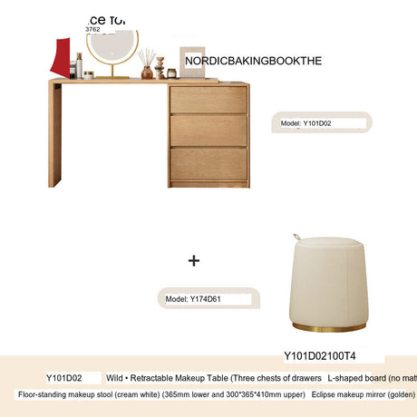 GENJI Akira Natural Wood Minimalist Dressing Table from GENJI