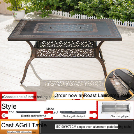 MOJIA Sylvan Spacious BBQ Dining Set with Smokeless Electric Grill from MOJIA