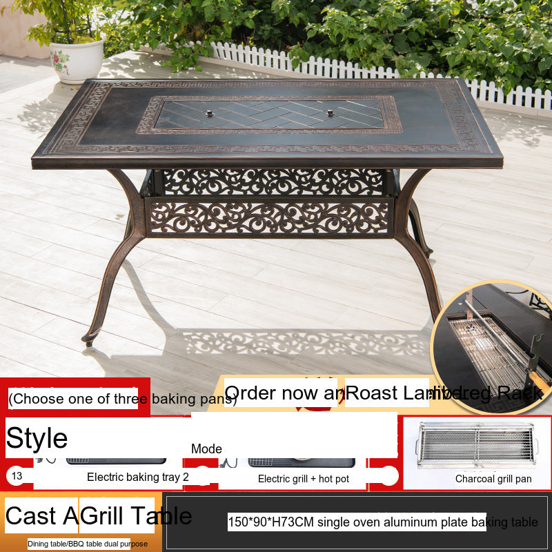 MOJIA Sylvan Spacious BBQ Dining Set with Smokeless Electric Grill from MOJIA