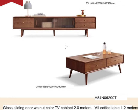 GENJI Ishtar Modern Oak Storage Cabinet and Coffee Table Combo. from GENJI