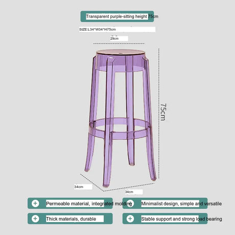 ABOUT WHITE Lianhua Elegant Transparent Bar Stool from ABOUT WHITE