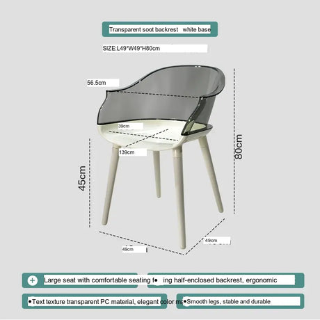 ABOUT WHITE Isolde Sleek Transparent Modern Makeup Chair from ABOUT WHITE