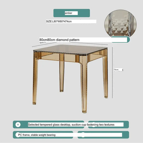 ABOUT WHITE Santiago Scandinavian Minimalist Glass Dining Table from ABOUT WHITE