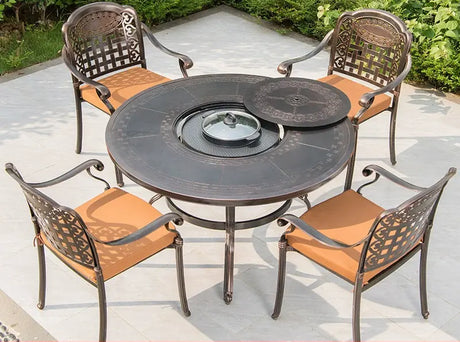 MOJIA Fenwick Luxury Outdoor BBQ & Hot Pot Table with Minimalist Design from MOJIA