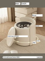 MOXER Calliope Luxe Genuine Leather Rotating Makeup Stool from MOXER