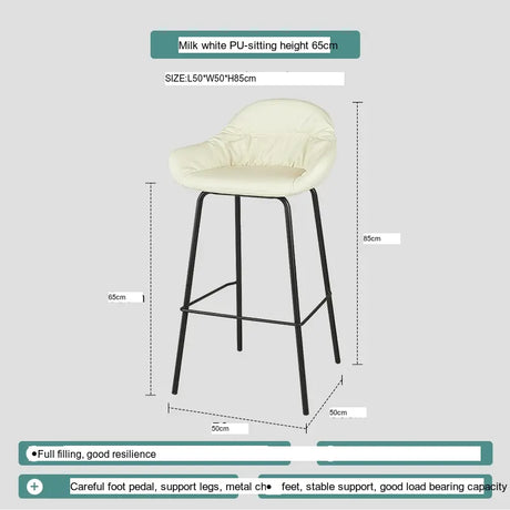 ABOUT WHITE Damaris Sleek Contemporary Nordic Bar Stool from ABOUT WHITE