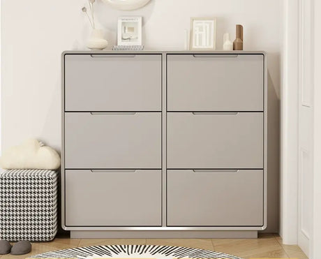 LINYUE Elara Minimalist Cream Flip Shoe Cabinet from LINYUE