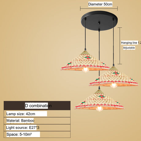 BOJI Armand Vintage Multi-Color Straw Hat Lampshade from BOJI