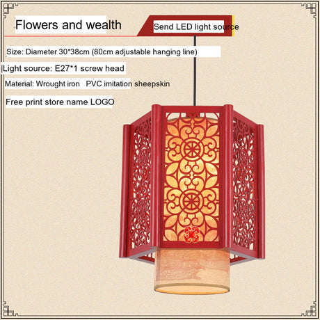 BOJI Kiyomizu Elegant Natural Wood Lantern - Antique Ceiling Lamp from BOJI