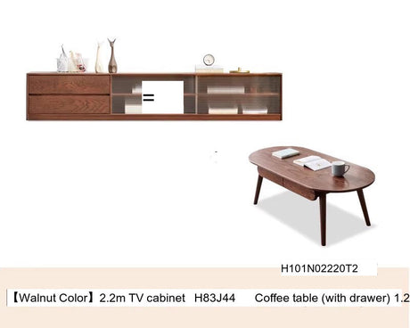 GENJI Santiago Elegant Solid Wood TV Cabinet Combo from GENJI