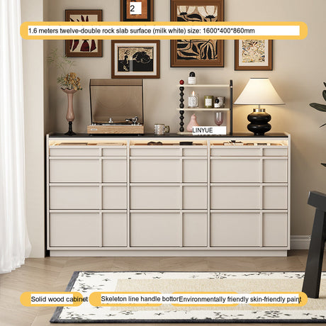 LINYUE Bennett Retro Solid Wood Multi-Drawer Cabinet from LINYUE