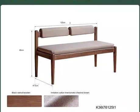 GENJI Haruki Elegant Solid Oak Dining Bench from GENJI
