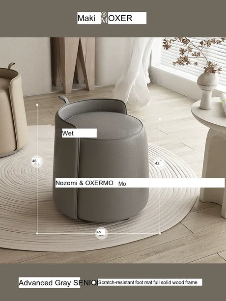 MOXER Juniper Luxe Minimalist Leather Makeup Stool from MOXER