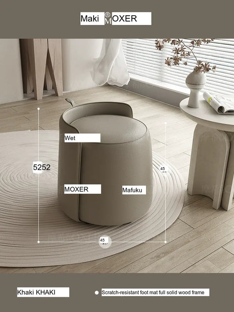 MOXER Caspian Elegant Leather Makeup Stool from MOXER
