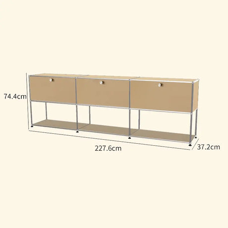 LAIMO Beatrice Retro Modular Stainless Steel Living Room Cabinet from LAIMO