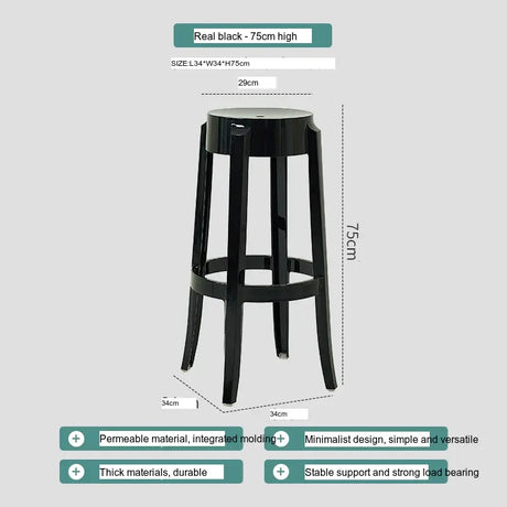 ABOUT WHITE Lianhua Elegant Transparent Bar Stool from ABOUT WHITE