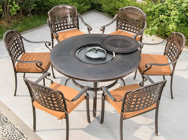 MOJIA Fenwick Luxury Outdoor BBQ & Hot Pot Table with Minimalist Design from MOJIA