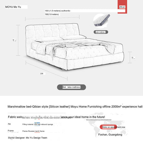 MOYU Carlotta Elegant Cotton Double Bed from MOYU