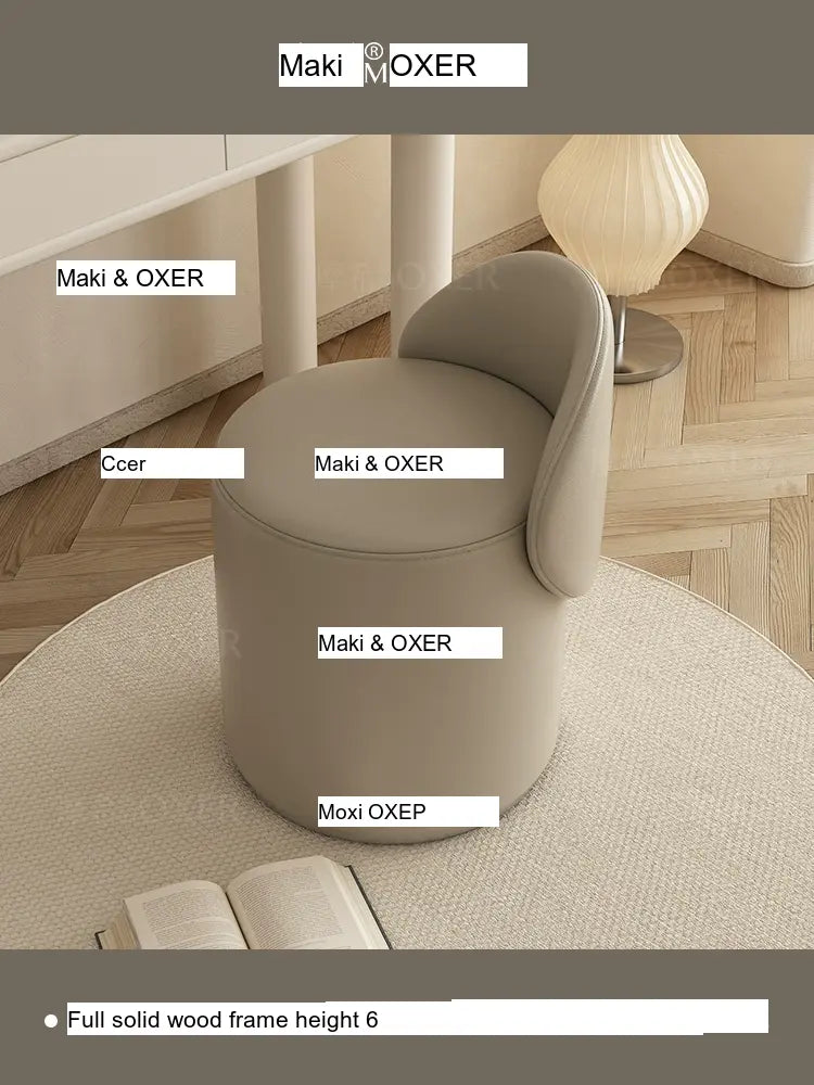 MOXER Elowen Luxurious Leather Makeup Stool from MOXER