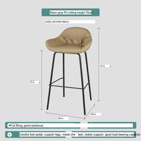 ABOUT WHITE Serephina Stylish Minimalist Bar Chair from ABOUT WHITE