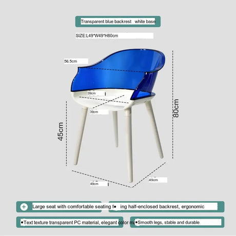 ABOUT WHITE Isolde Sleek Transparent Modern Makeup Chair from ABOUT WHITE