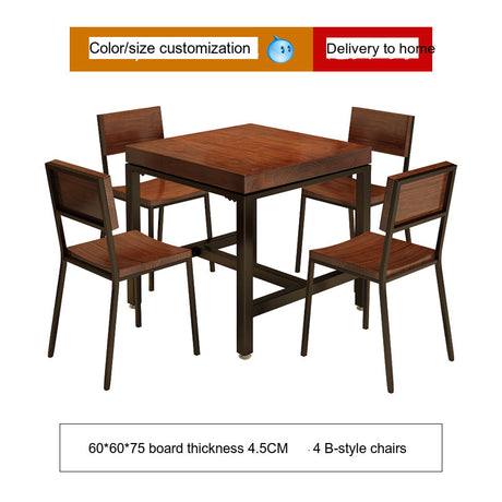 WEIMEI Marcellus Rustic Natural Wooden Square Milk Tea Table High Chair from WEIMEI