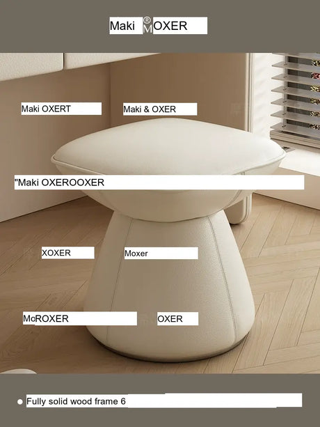 MOXER Santiago Retro Cream Leather Rotatable Stool from MOXER