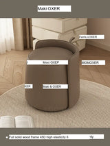 MOXER Calliope Luxe Genuine Leather Rotating Makeup Stool from MOXER