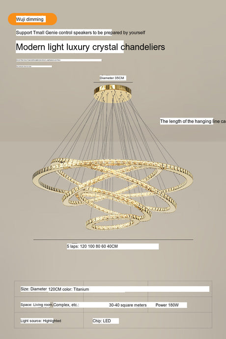 YDZM Marisol Elegant Crystal Country House Ceiling Lamp from YDZM
