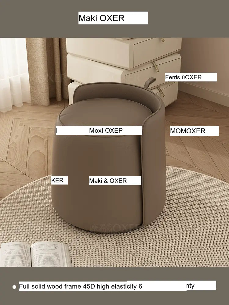 MOXER Lyleena Elegant Leather Dressing Chair from MOXER