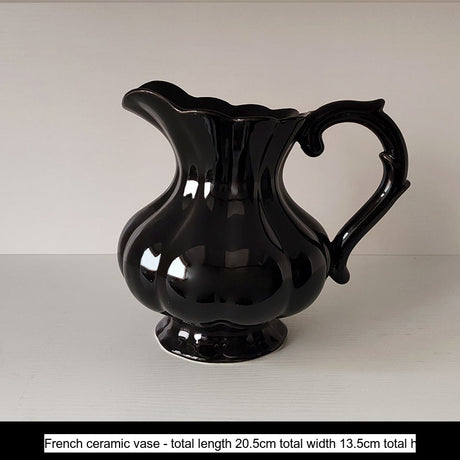 LIVETAI Isadora Elegant Black Ceramic Vase Decor from LIVETAI