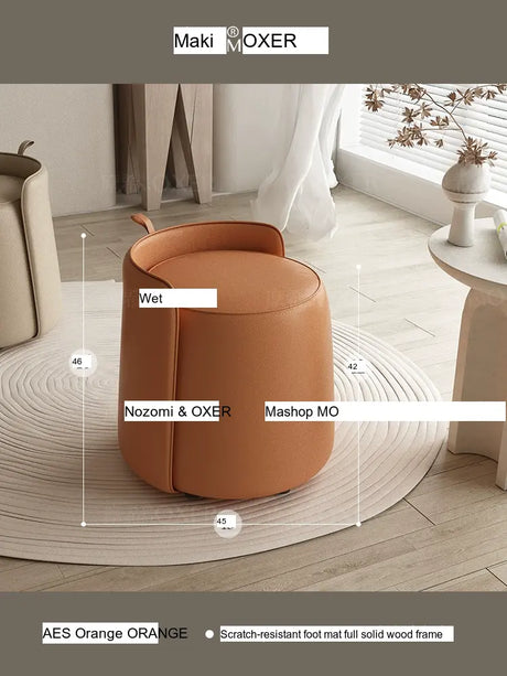MOXER Juniper Luxe Minimalist Leather Makeup Stool from MOXER