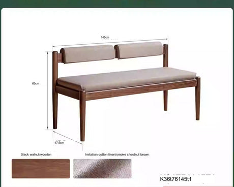 GENJI Haruki Elegant Solid Oak Dining Bench from GENJI