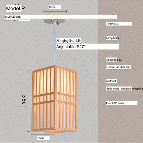 BOJI Kaori Elegant Wooden Japanese Ceiling Lamp - Outdoor Gazebo Light from BOJI
