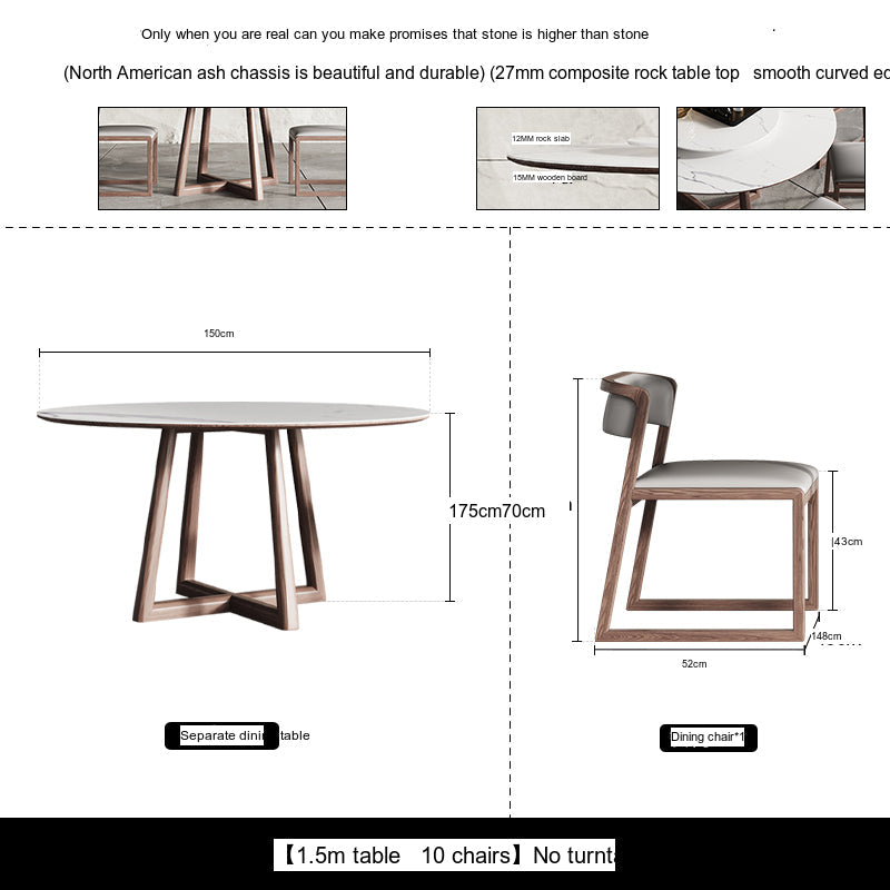 OROMA Cordoba Minimalist Solid Wood Dining Set from OROMA