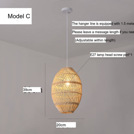 BOJI Haruko Vintage Woven Ceiling Lamp Retro Light Fixture from BOJI